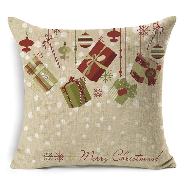 1 шт. Рождественская Подушка с рисунком Санта Клауса снеговика хлопковая льняная