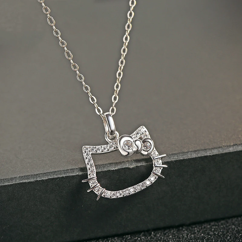 Новые подлинные серебро 925 световой Ясно кристалл милый кот регулируемая