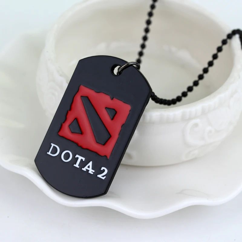 Популярная онлайн-игра ожерелье DOTA 2 черные эмалированные бусины цепочка и