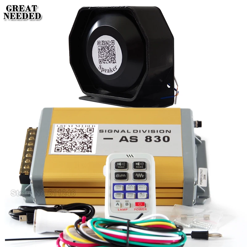 Полицейская сирена 200 Вт Автомобильная AS830 беспроводной пульт дистанционного