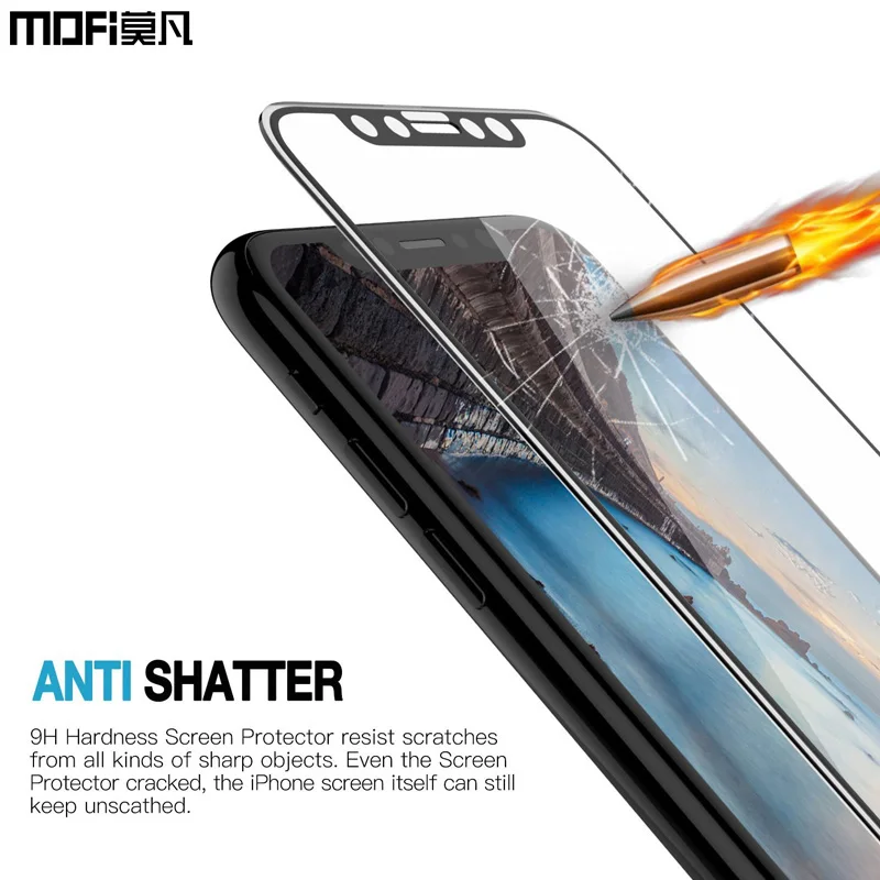 Защитное стекло MOFi для iPhone X закаленное ультразащитное 5 8 дюйма X|protective glass film|glass