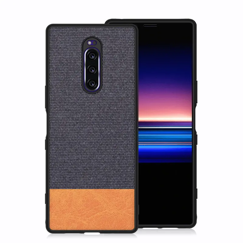 Blue-3 SRHE для sony Xperia 1 чехол, винтажный тканевый силиконовый чехол, полное заднее покрытие для sony Xperia 1 Xperia1 J8110 J8170 J9110 - Цвет: Blue-3