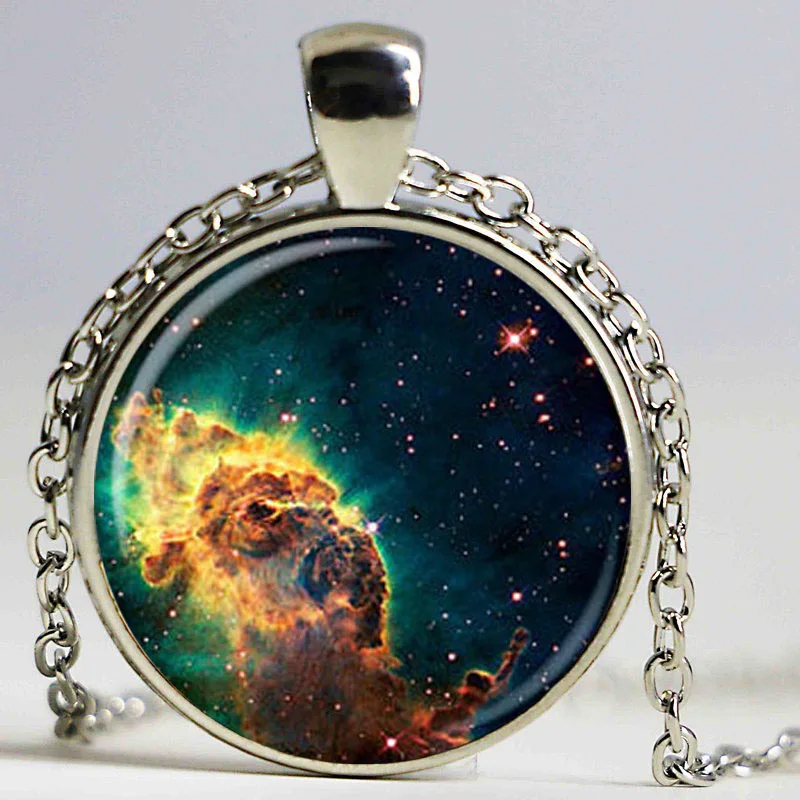 Бесплатная доставка кулон в виде туманности ожерелье Галактики космоса белое
