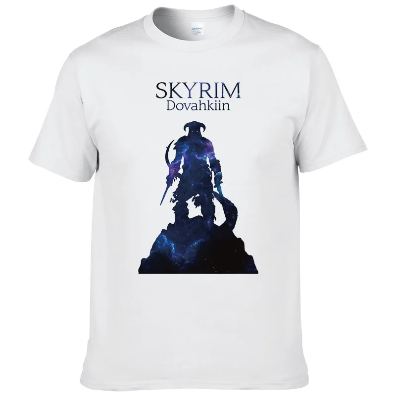 2017 Летний стиль Elder Scrolls Skyrim Dovahkiin футболка для мужчин женщин топы из хлопка с