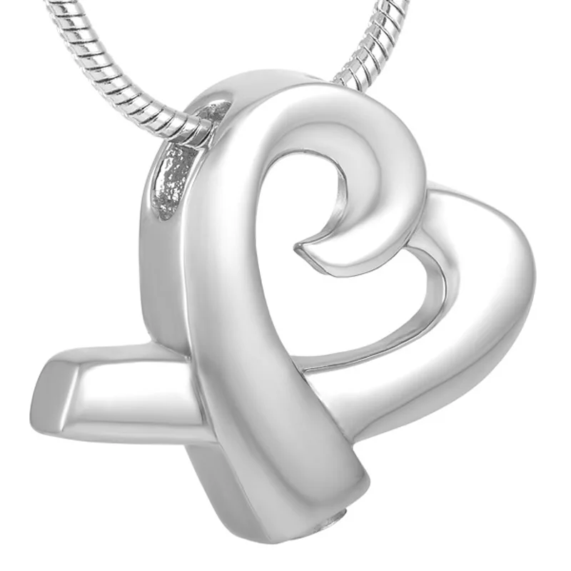 

IJD9096 Bow Tie Heart Stainless Steel Memorial Urn Necklace Hold Ashes Of Loved Ones Cremation Jewelry Pendant - Cheap Wholesale