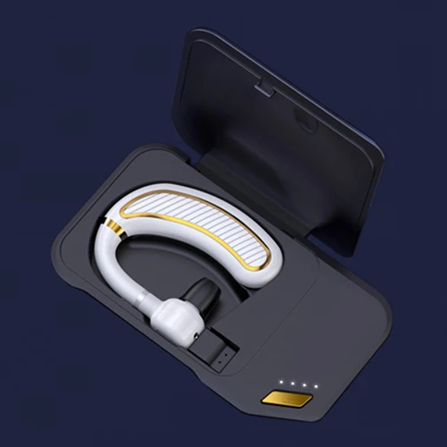 White gold and box DAONO K21 наушники с громкой связью, Bluetooth, Бизнес Беспроводная гарнитура Bluetooth, наушники с крючком, наушники с микрофоном для водителей, офиса, спорта - Цвет: White gold and box