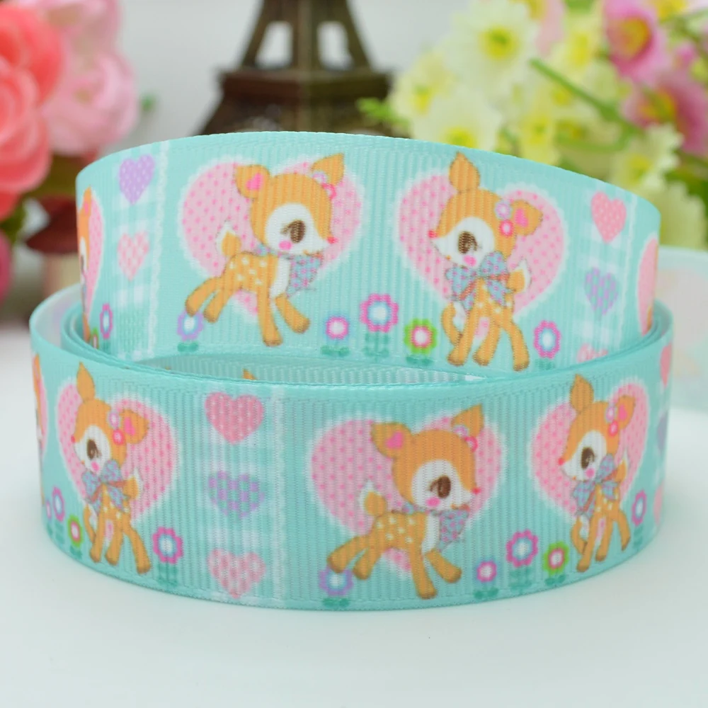 DUWES 7/8&quot 22mm 2 5 10 20 50 Yards Farm horse deer unicorn Printed grosgrain ribbon hair bow DIY handmade Retail | Детская одежда и