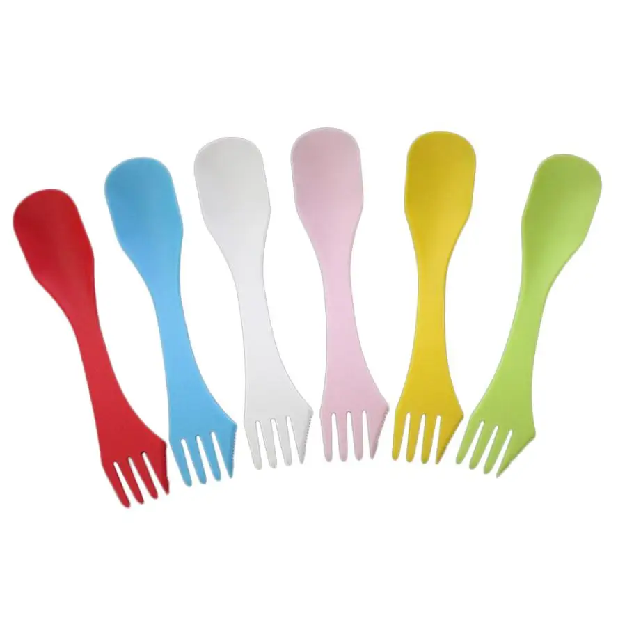 20176 шт Кемпинг 3 в 1 вилка ложка нож кухонная утварь, столовые приборы Spork путешествия Пикник jul24