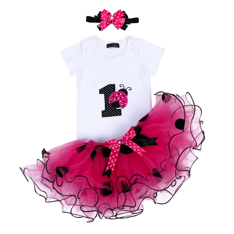 Комплект одежды для маленьких девочек 3 шт. на 1 й день рождения детский