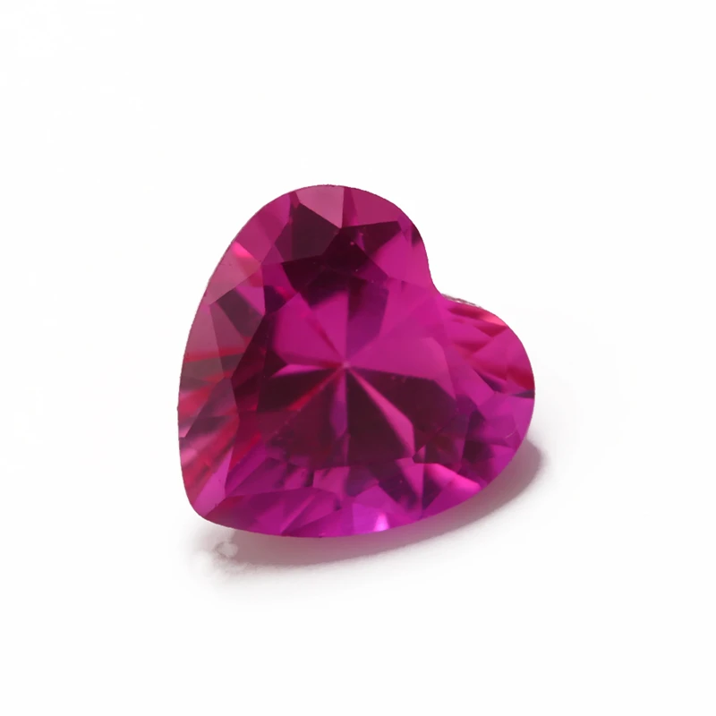 

50PCS 3x3~10x10mm Heart Shape Loose Corundum Light Red Color Synthetic stone For Jewelry DIY Gems Stone 3#