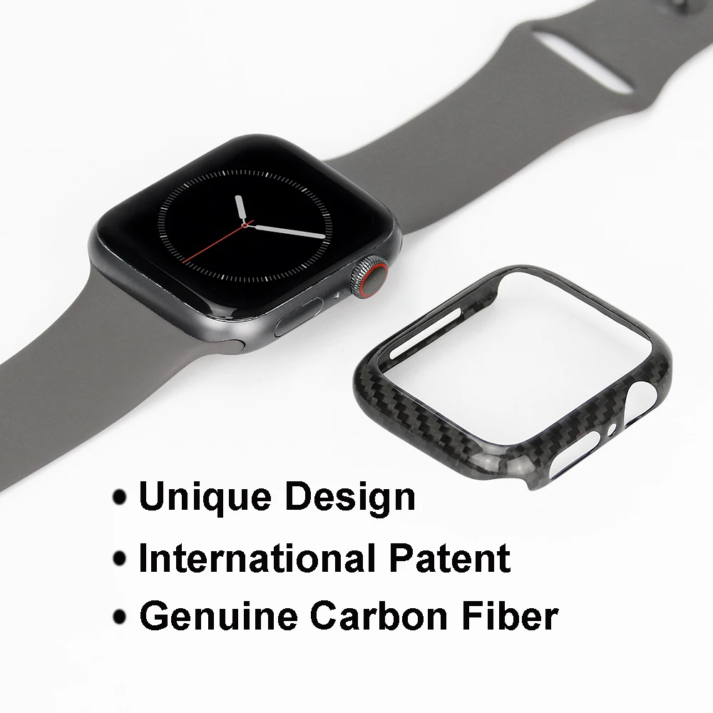 MCASE Роскошный ультра тонкий из настоящего углеродного волокна для Apple Watch Series 4 40 мм Тонкий чехол рамка