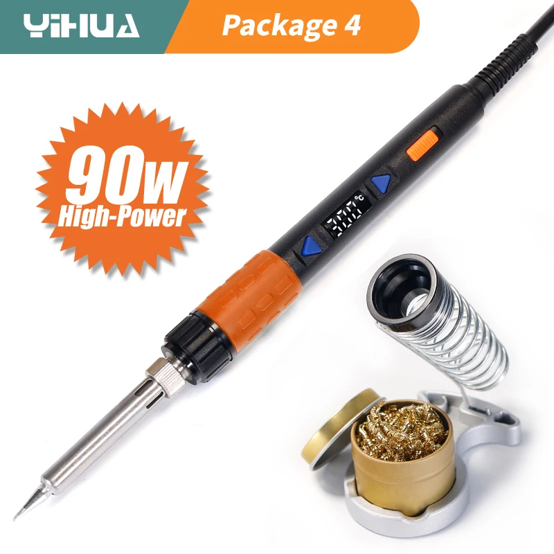 YIHUA 928D ESD термостатическая пайка, утюг с кнопкой, Цифровой паяльник с регулировкой температуры 220 В 110 В для пайки - Цвет: package 4
