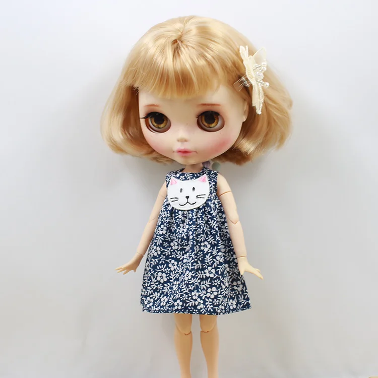 Одежда DBS для шарнирной куклы Blyth icy 1/6 сарафан с шарнирным принтом платье заколкой