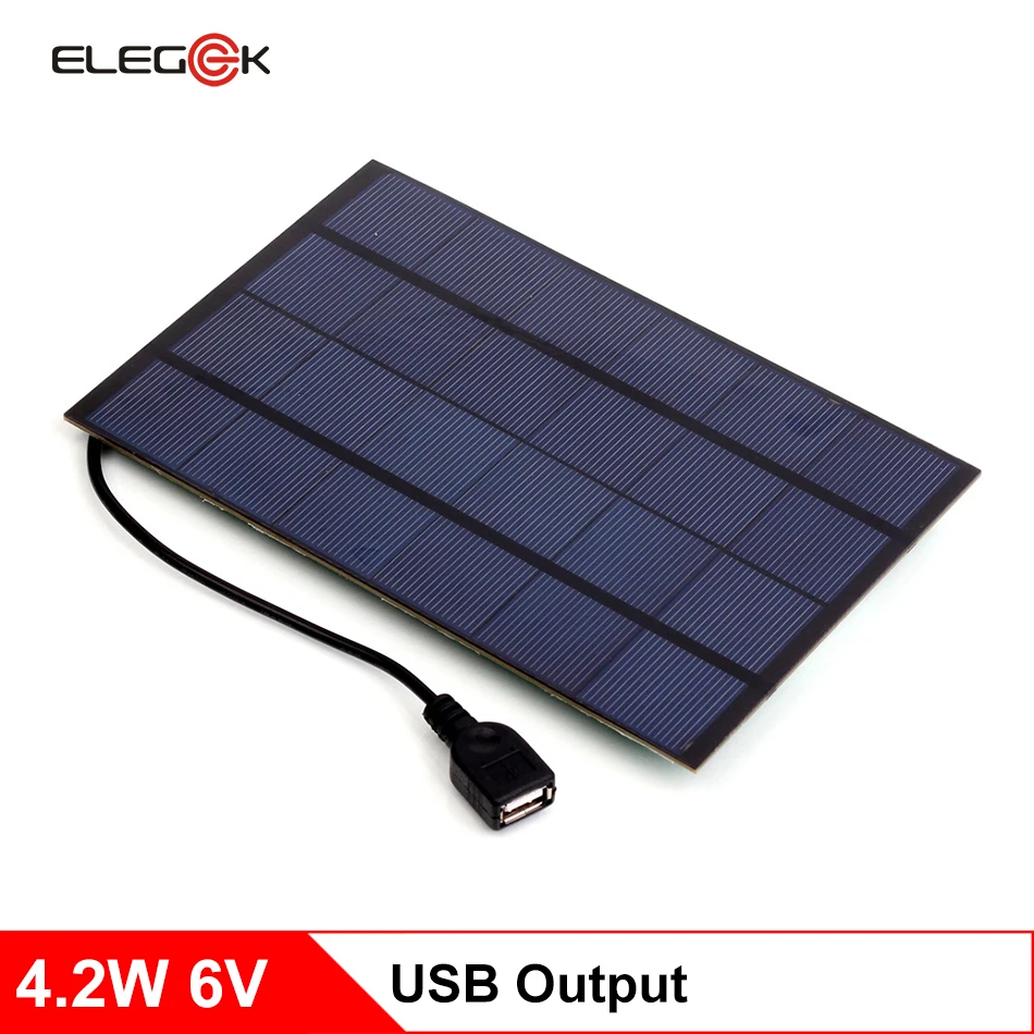 ELEGEEK мини зарядное устройство для солнечной панели 4 2 Вт с выходом USB 700 мАч 6 в