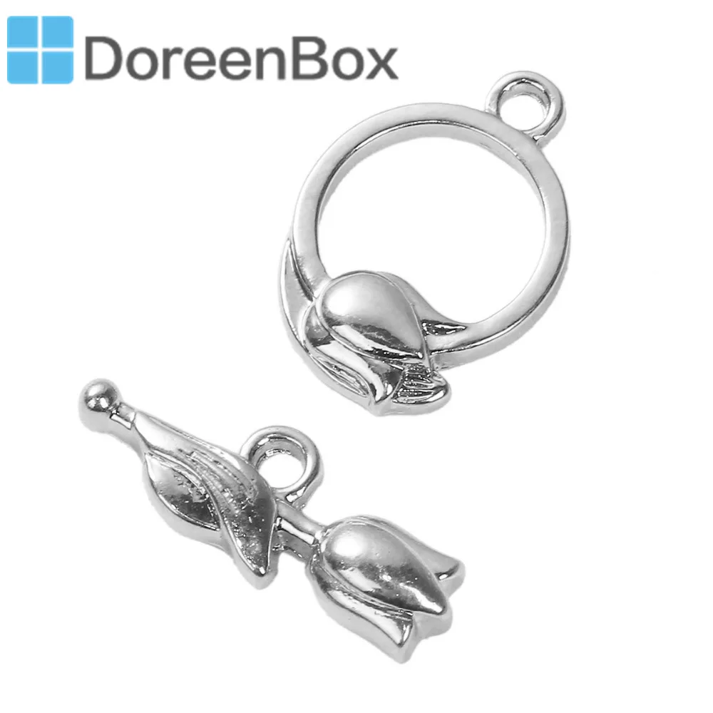 Doreen Box из сплава цинка тогл застежек в форме цветов для самостоятельного