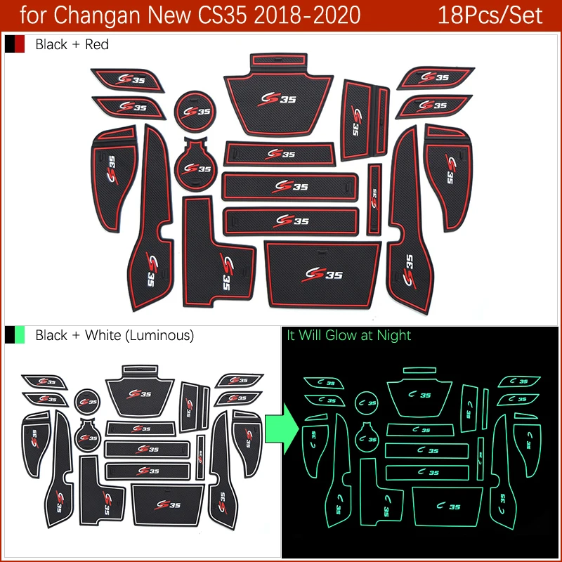 Противоскользящие резиновые коврики для ворот слот чашки коврик Changan New CS35 2018 2019