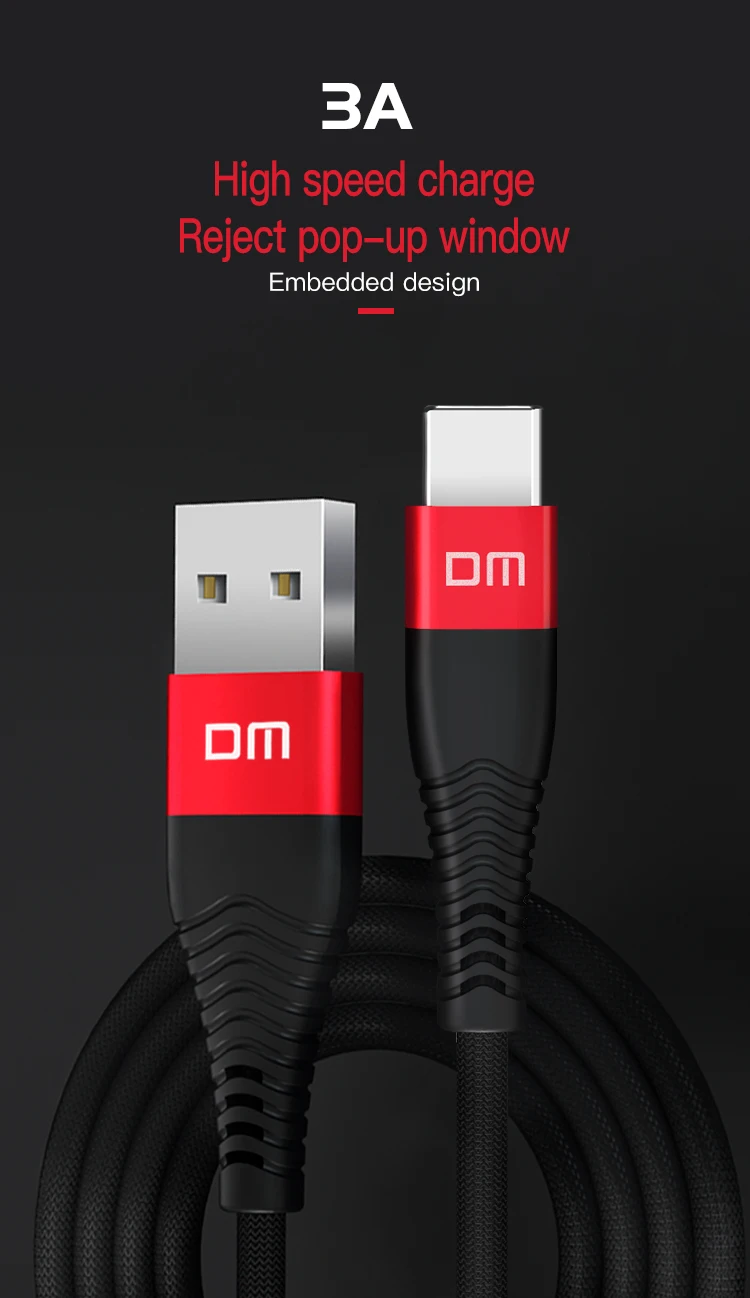 DM usb type C кабель для xiaomi redmi k20 pro USB C кабель для мобильного телефона Быстрая зарядка type C кабель для устройств usb type-C