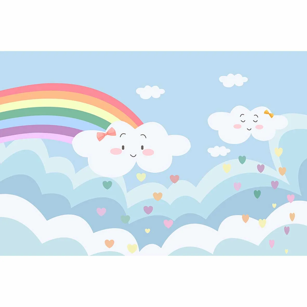 Allenjoy фоны для фотостудии kawaii облако любовь Новорожденные радужные волны фон