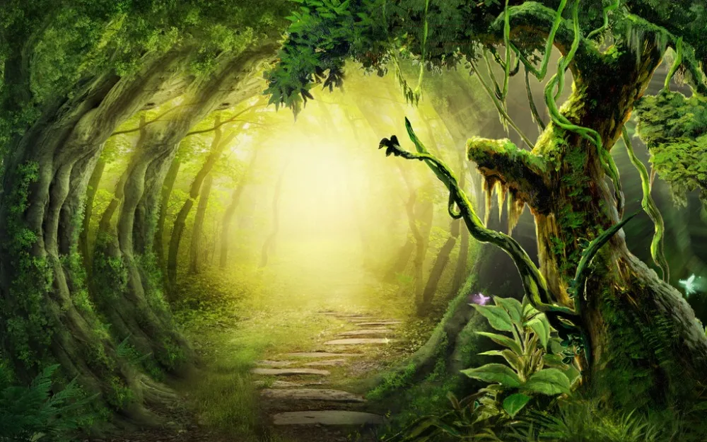 Бамбуковая дверь шторы изготовленные на заказ 3d девственный лес Пейзаж Кухня