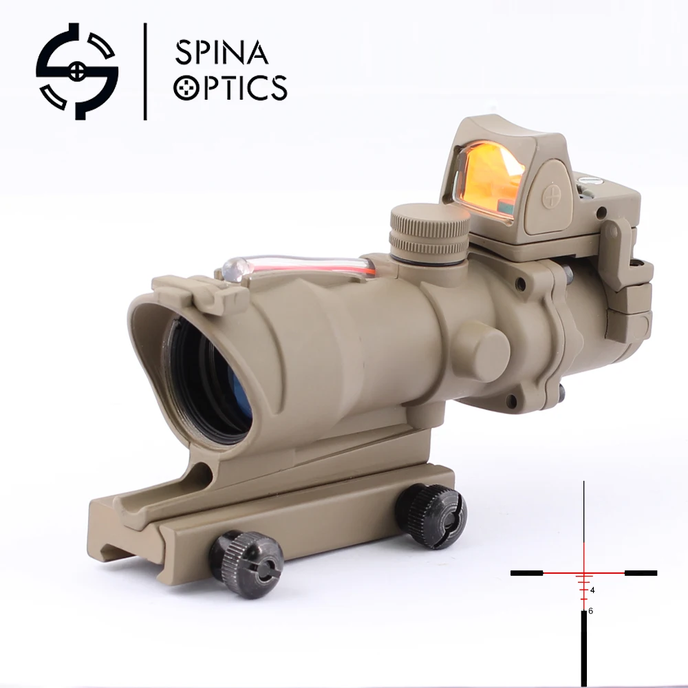 SPINA оптика 4X32 волоконный источник красный оптический прицел с RMR микро Красный точка зрения отмеченная