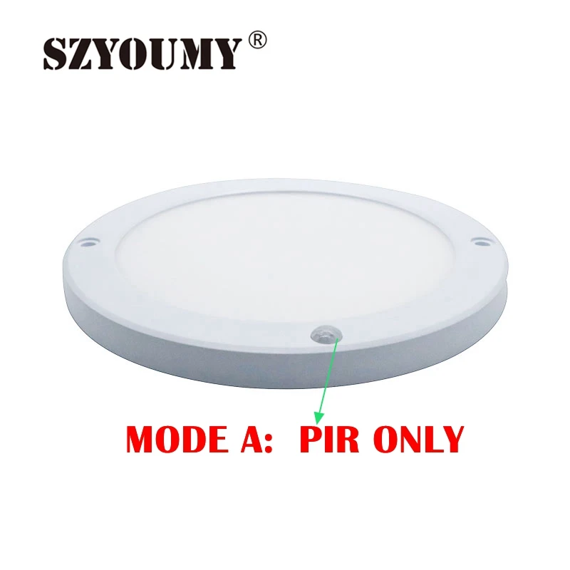 

SZYOUMY 18W 220V LED Panel Ceiling Light Led Sensor Human Body Infrared Detector Motion Switch 15W 110V Flush LED Mount Light