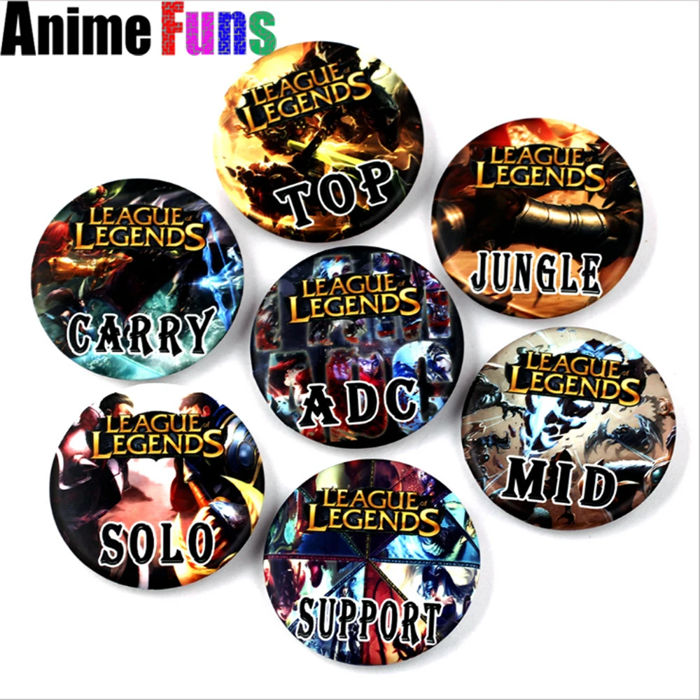 7 видов популярной игры Лига Легенд Postion Кнопка значок школьная сумка Броши игра