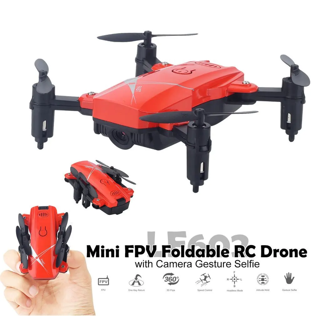 LF602 2,4G wifi FPV мини складной Радиоуправляемый Дрон 2.0MP/0.3MP камера Дрон Безголовый Квадрокоптер фотографии видео передача в реальном времени