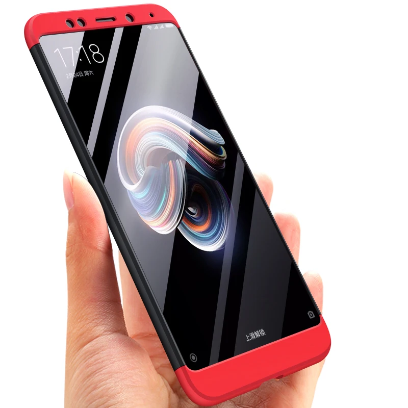 Case on Xiaomi Redmi Note 5 Pro 360 Full Body Protection Anti-knock Fashion Matte Hard for Note5 Gift Tempered Glass |