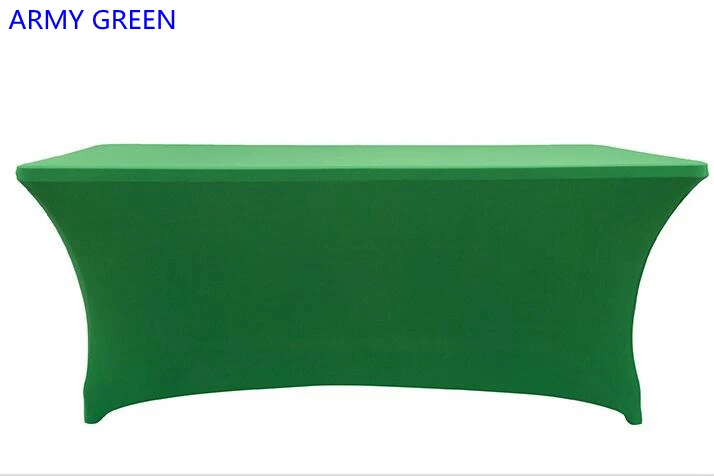 ARMY GREEN Свадебная скатерть из спандекса, лайкровая скатерть, скатерть, белье для банкета, отеля, вечерние, для конференц-зала, прямоугольное украшение стола - Цвет: ARMY GREEN
