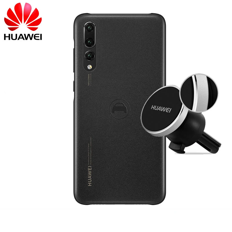 huawei P20 Pro Чехол официальная жесткая задняя крышка из ПК автомобильный навигационный комплект магнитный держатель чехол для телефона для huawei P20 Pro - Цвет: Черный