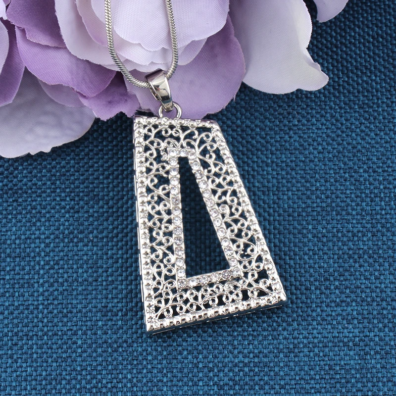 Набор свадебных украшений для женщин серебряное ожерелье и серьги стразы