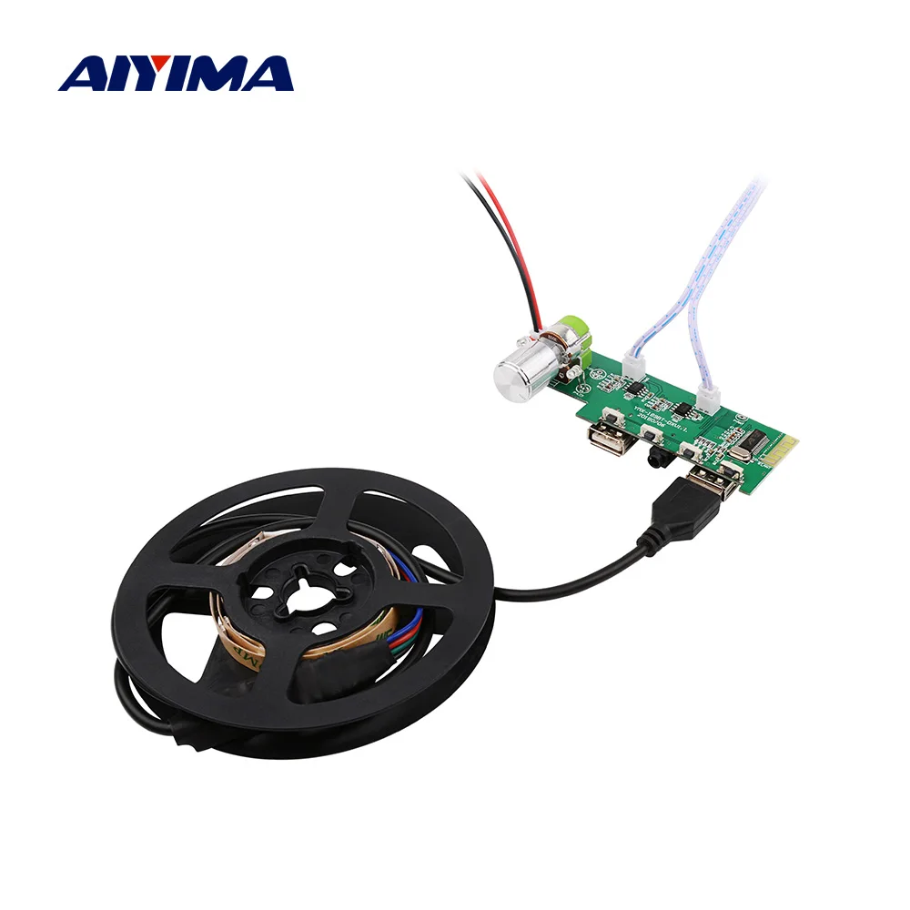 AIYIMA 5 в Bluetooth усилитель плата 5Wx2 USB светодиодный RGB ленточный светильник управление Поддержка MP3 WMA WAV FLAC музыка воспроизведение усилитель мощности