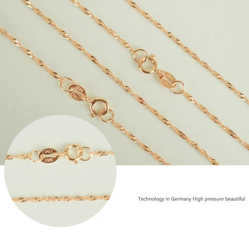 Ожерелье из стерлингового серебра 925 пробы и розового золотистого цвета