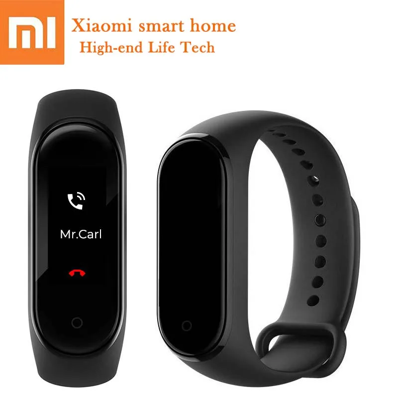 Xiaomi mi Band 4 Смарт mi band цветной экран браслет пульсометр фитнес Bluetooth 5,0 50 м плавание mi ng водонепроницаемый смарт-браслет