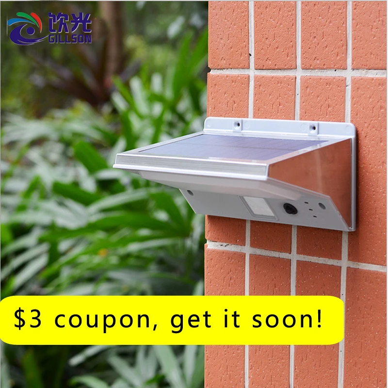 21 светодиодный настенный светильник на солнечных батареях 4 2 W 800lm датчик