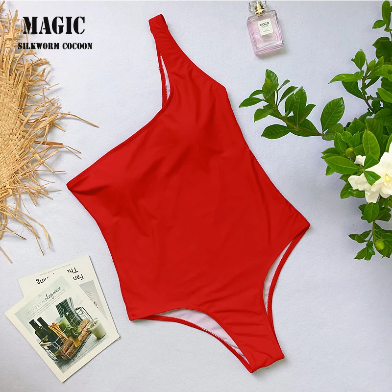 Красный черный белый комбинезон с открытыми плечами Цельный купальник новый