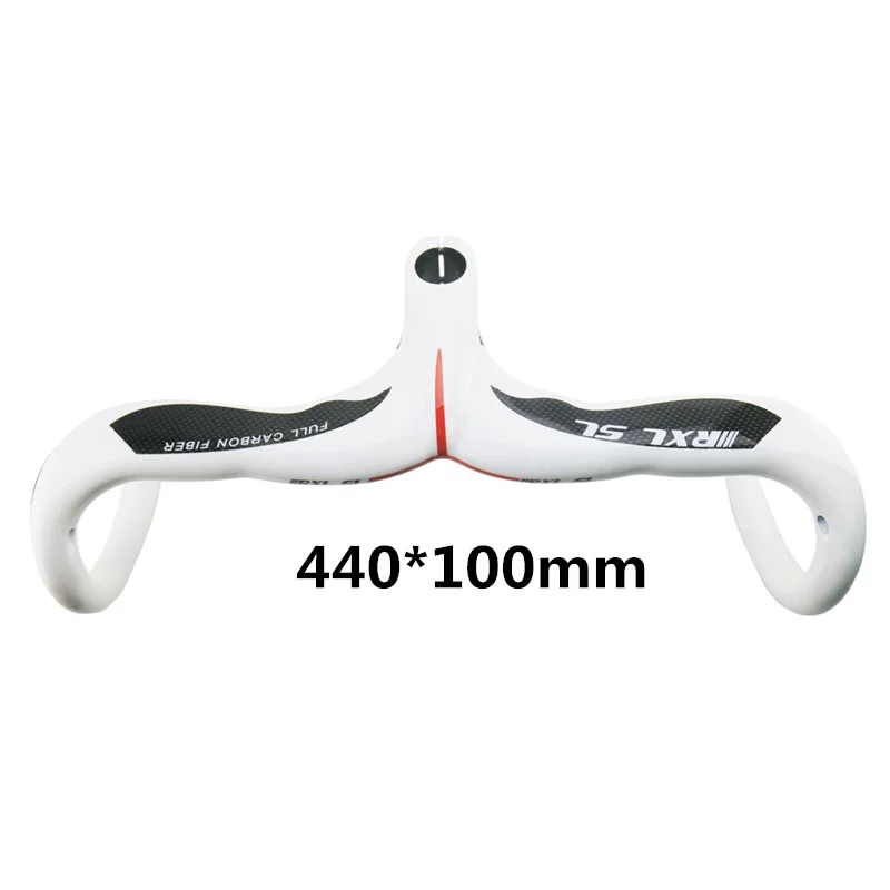 White 440x100 RXL SL углеродный руль для шоссейного велосипеда со стержнем 28,6 мм 3 к матовый/глянцевый черный/белый велосипедный интегрированный углеродный дорожный руль - Цвет: White 440x100