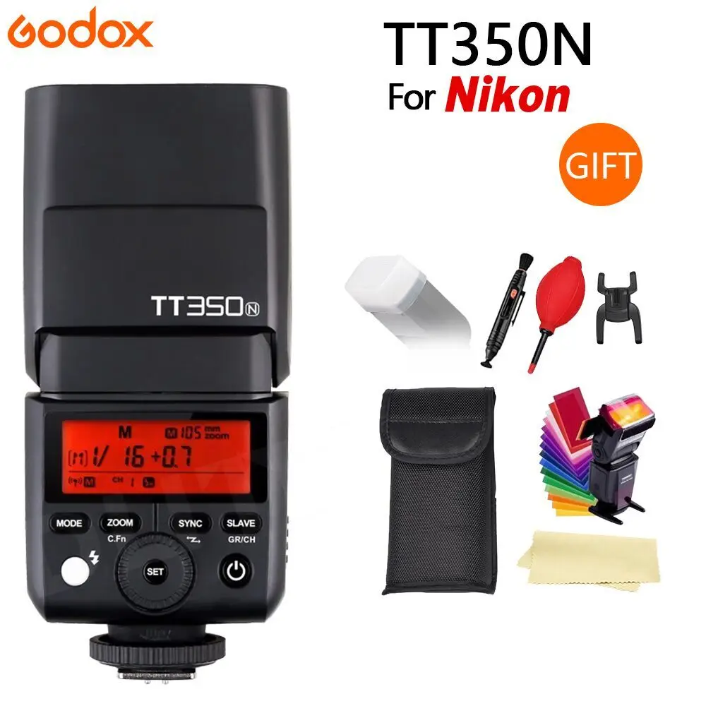 Вспышка для камеры Godox Mini Speedlite TT350C TT350N TT350S TT350F TT350O TTL HSS GN36 цифровых зеркальных