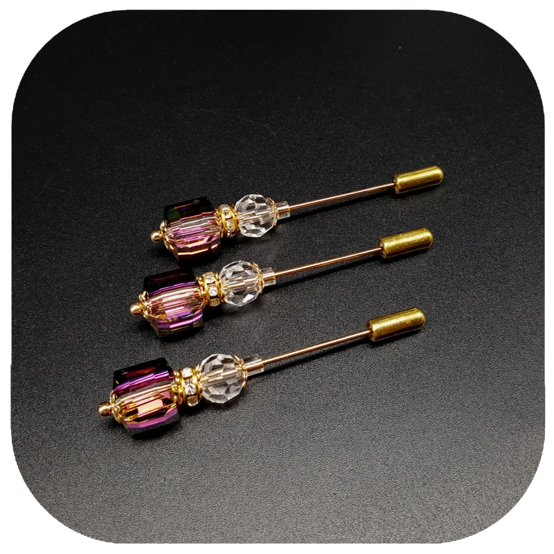 Унисекс дизайн блестящих хрустальных бусин отворот булавки для костюма/пальто