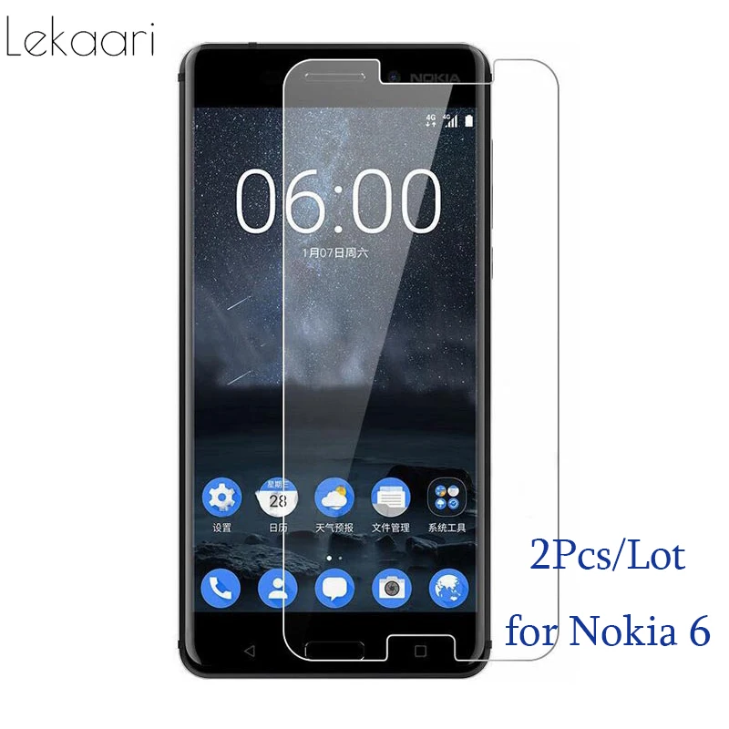 2 шт. Стекло для Nokia 6 Экран протектор Nokia6 закаленное Защитная пленка n6