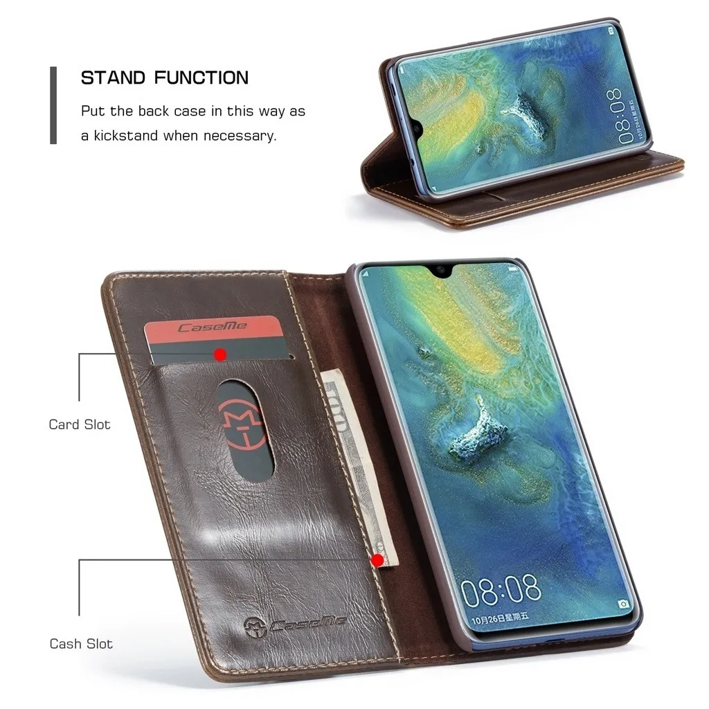 Новый CASEME для HUAWEI Mate20 2 в 1 слота кожаный чехол кошелек Прямая поставка