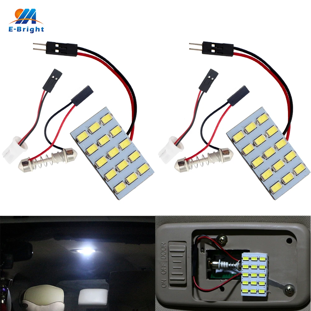 YM E-Bright 2 шт Светодиодный светильник 5730 15 SMD светодиодный s 12V DC с T10 фестон-адаптер