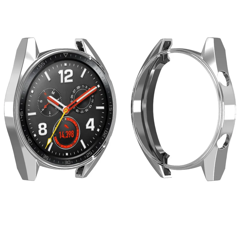 4в1 ремешки для часов huawei watch gt ремешок силиконовый ремень заменить браслет часы GT чехол с 9H стекло Защита экрана