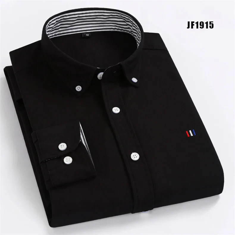 S до 5xl моющийся Мягкий чистый хлопок Оксфорд ткань удобные с длинным рукавом сплошной/Полосатый/клетчатый дизайн бизнес для мужчин повседневные рубашки
