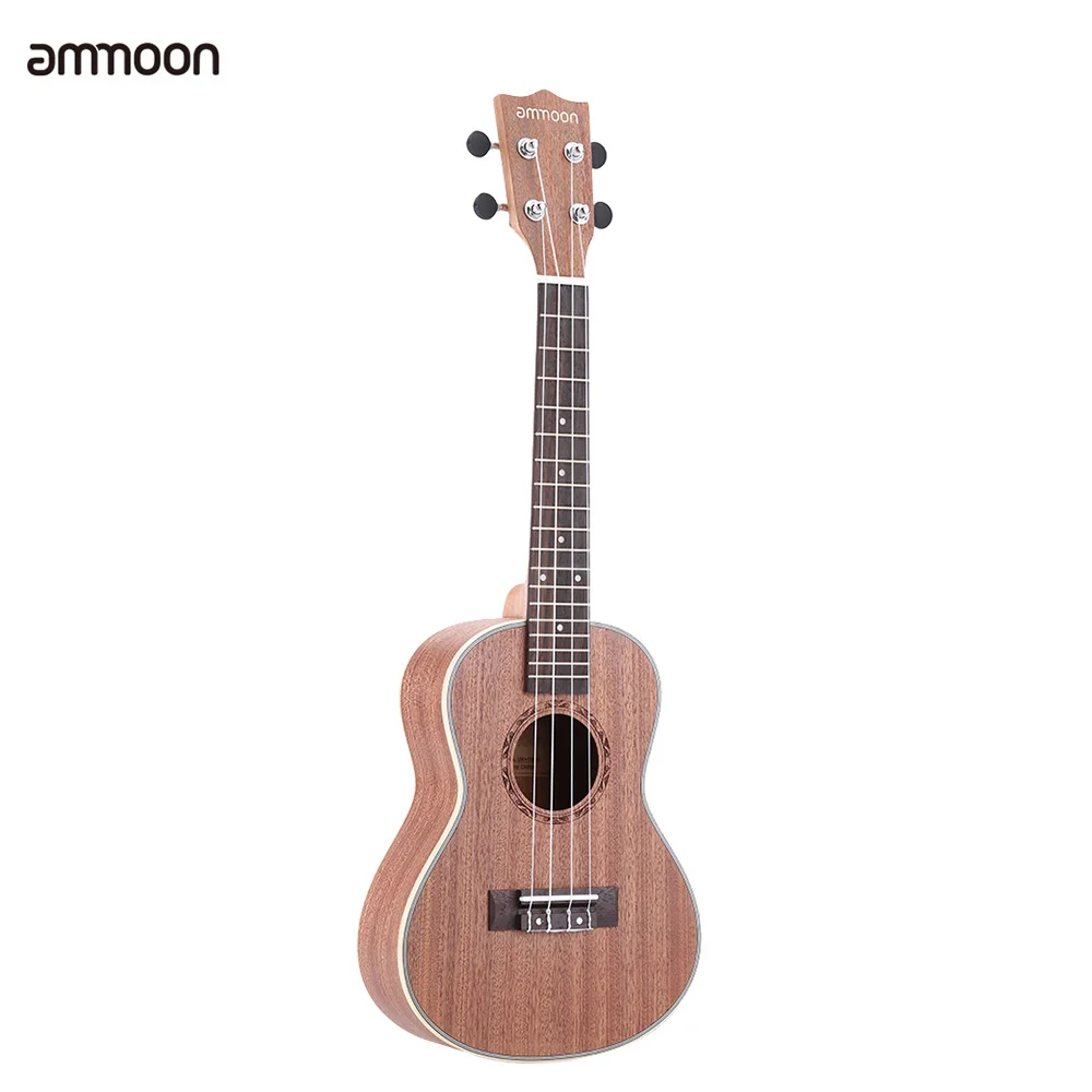 

Ammoon 24 "Sapele Ukulele 4 струны с розовым грифом белые брифы музыкальный инструмент подарок на Новый год