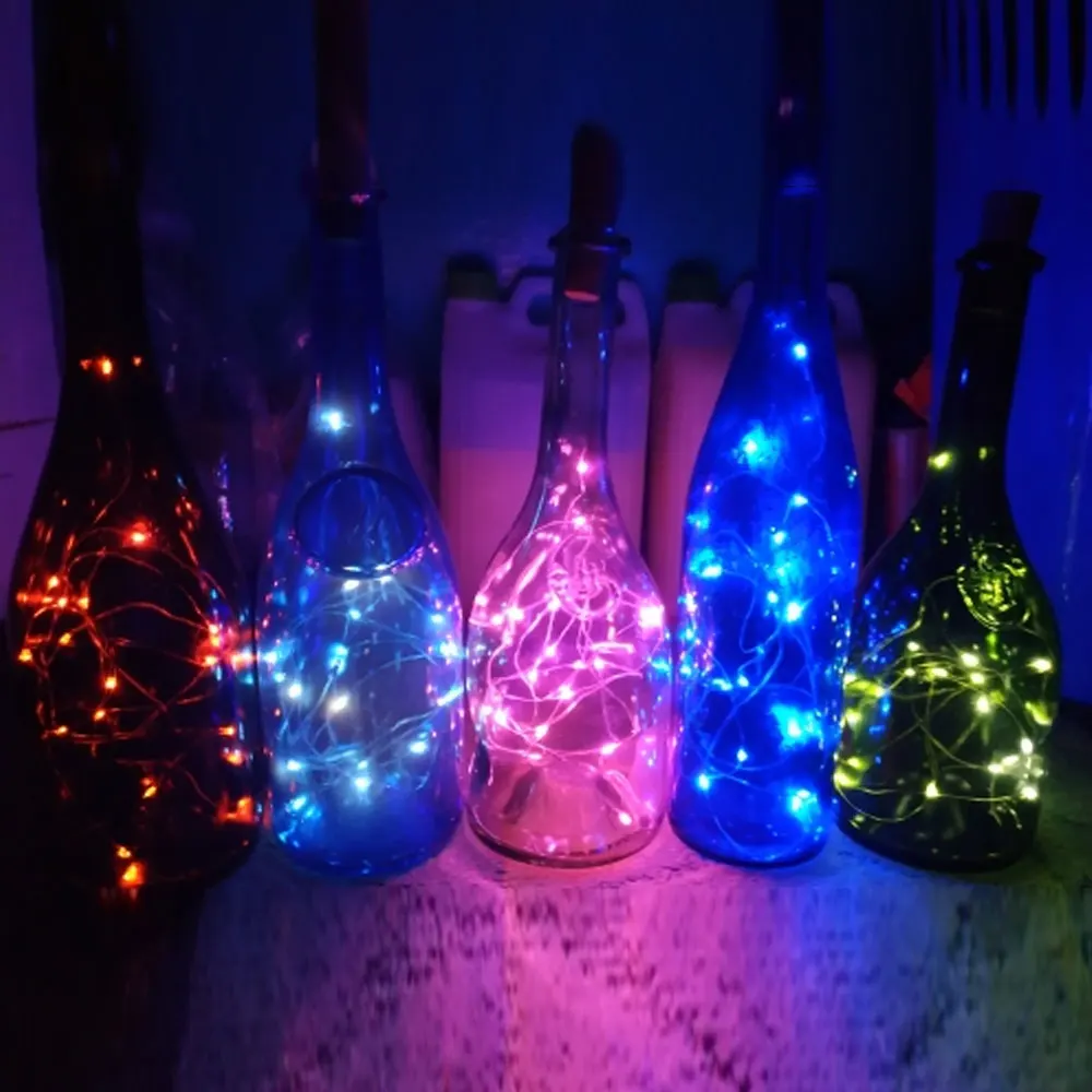 1 5 м 15LED Солнечный пробка от бутылки вина фиксаторы уход за кожей лица медный