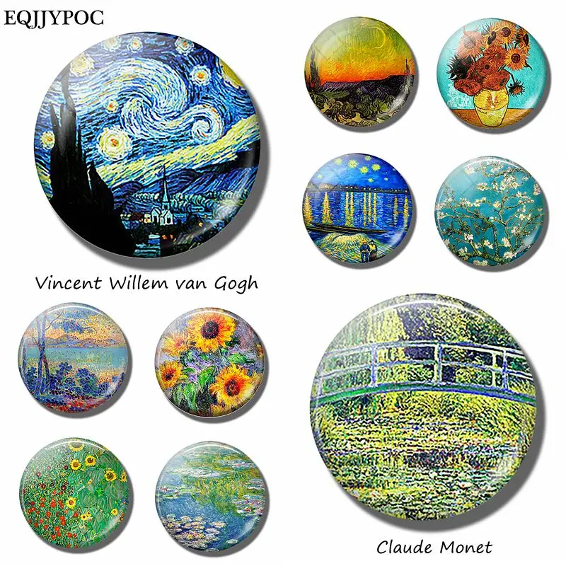 Monet картина с водяными лилиями 30 мм искусство стеклянный кабошон наклейка на