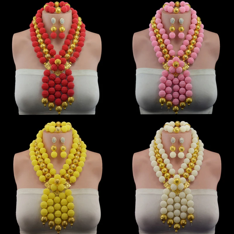 Свадебный комплект ювелирных изделий из красного золота в африканском стиле