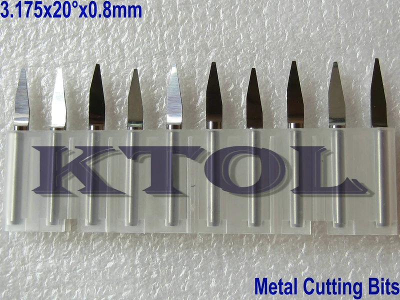 

Free Ship 1/8 Shank 20 Degree 0.8mm V Shape Metal Engraving Bits, CNC Solid Carbide Endmills Tool for Steel, Cu, Al, Iron, Brass