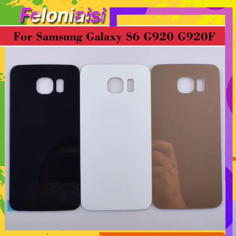 Для Samsung Galaxy S6 G920 G920F G9200 G920A корпус батарея Дверь Задняя стеклянная крышка замена